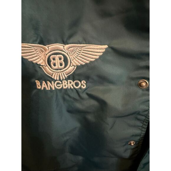 Bangbros Men's 21 Men An American Brand Snap Bomber Jacket Green Size Small - Picture 3 of 10